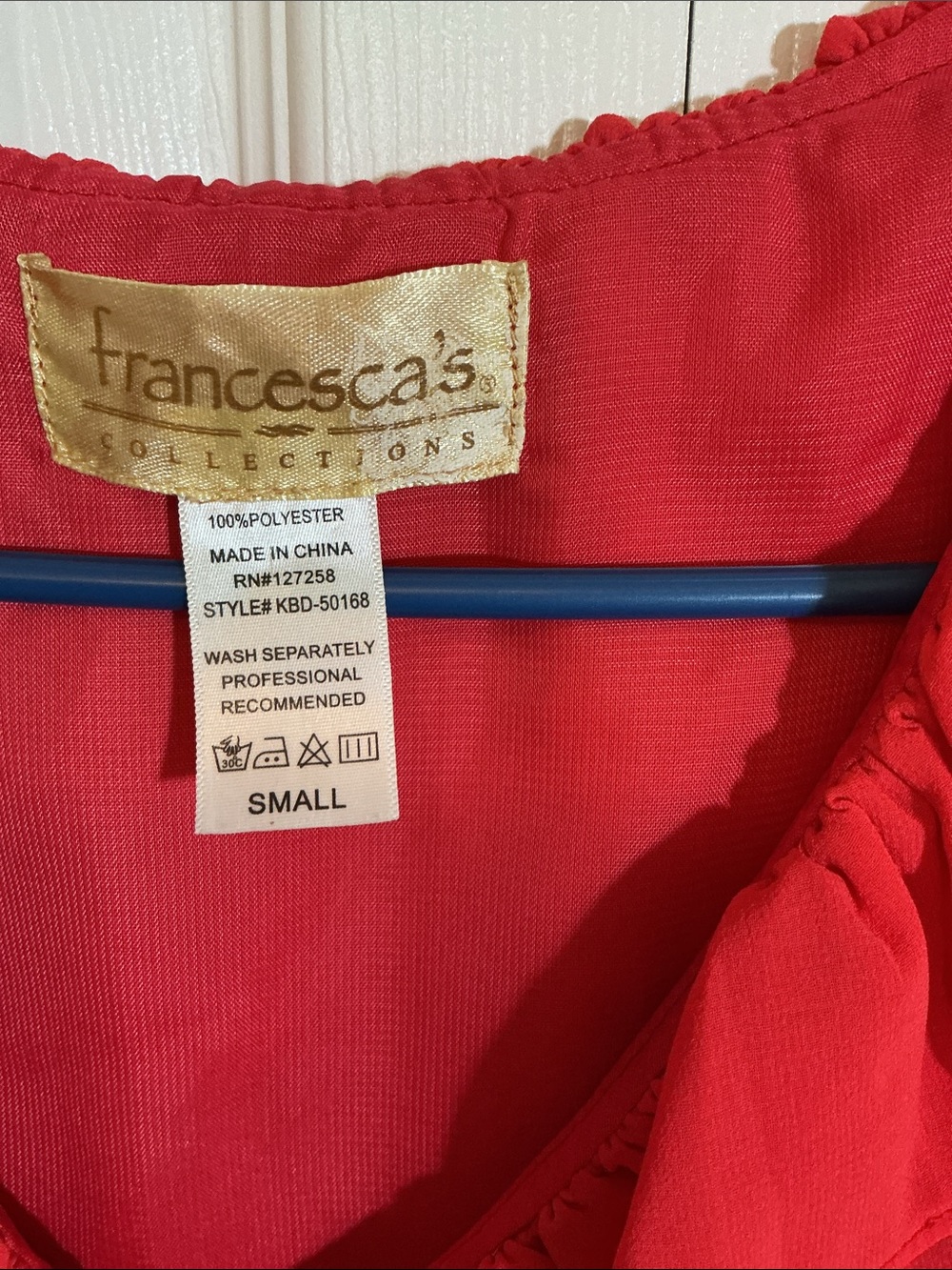 Francesca's Collections Red Ruffle-Front Mini Dress - Picture 5 of 11